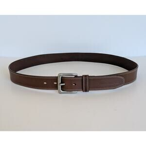 Timberland PRO Quality Brown Leather Silver Buckle Belt Mens Size 38